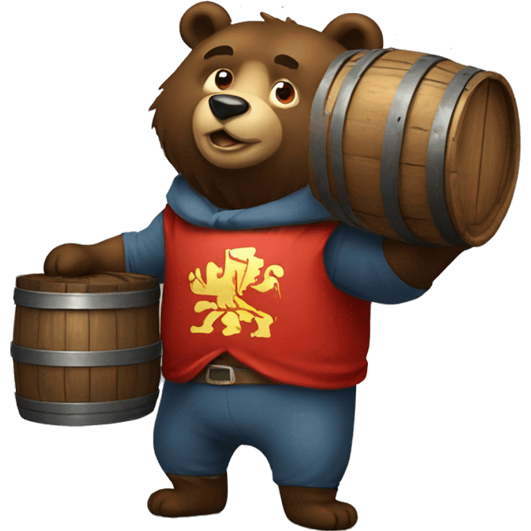 Russian bear holding a barrel of oilrussian bear emoji