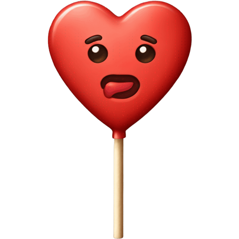 Red heart shaped lollipop  emoji