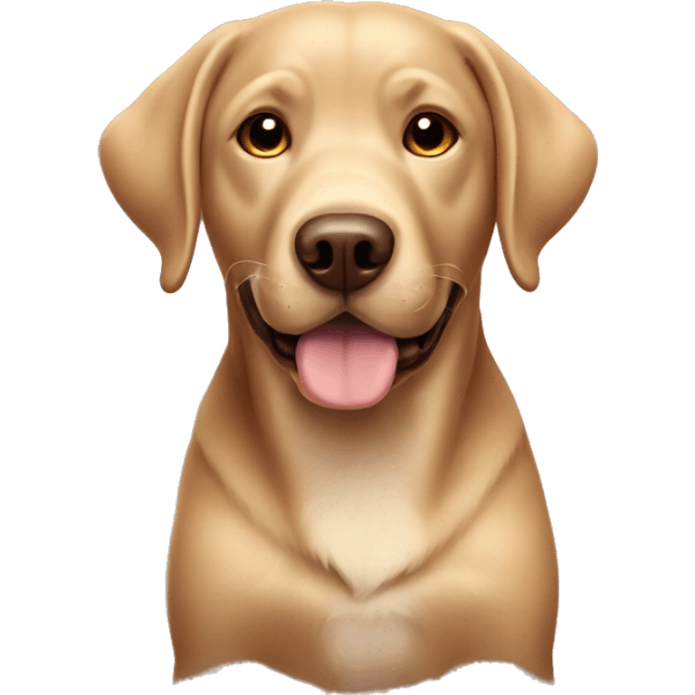 Dog labrador Chocolat with iphone emoji