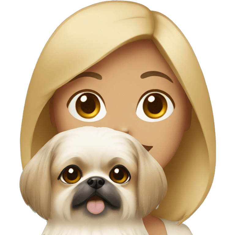 Women with Pekingese emoji