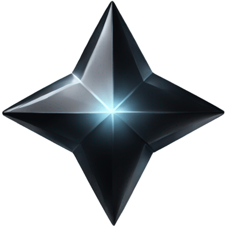 shiny black pastel four-point star diamond emoji