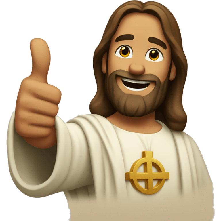 Jesus Christ giving thumbs up emoji