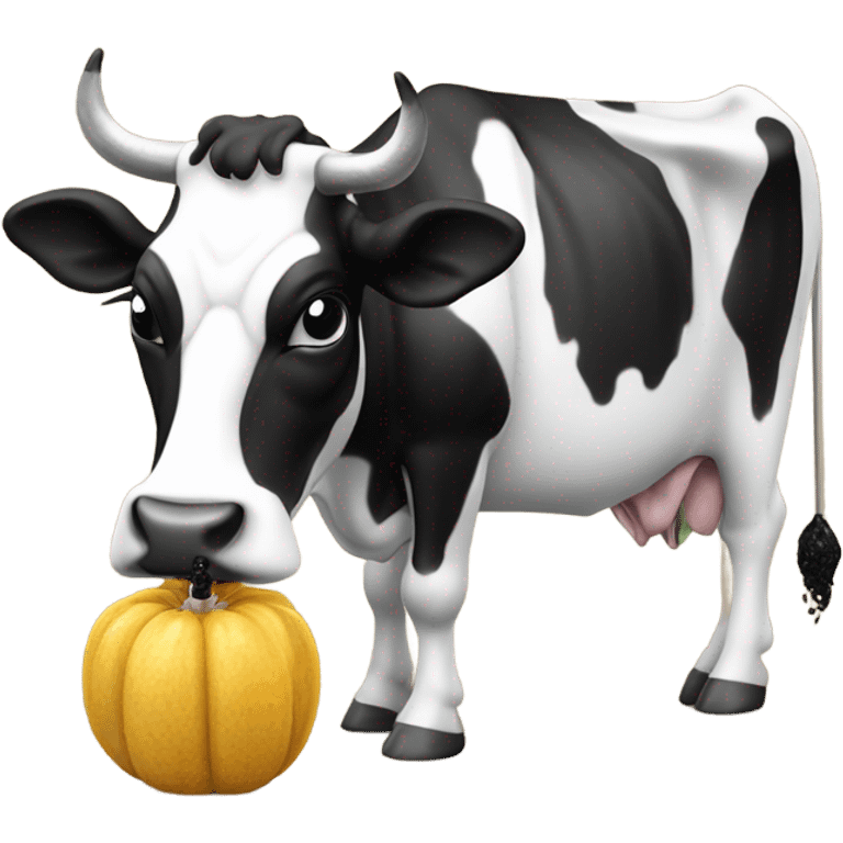 Holstein cow drinking mate emoji