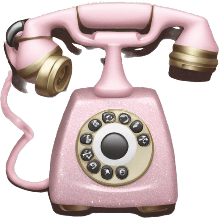 Pale pink glitter telephone emoji