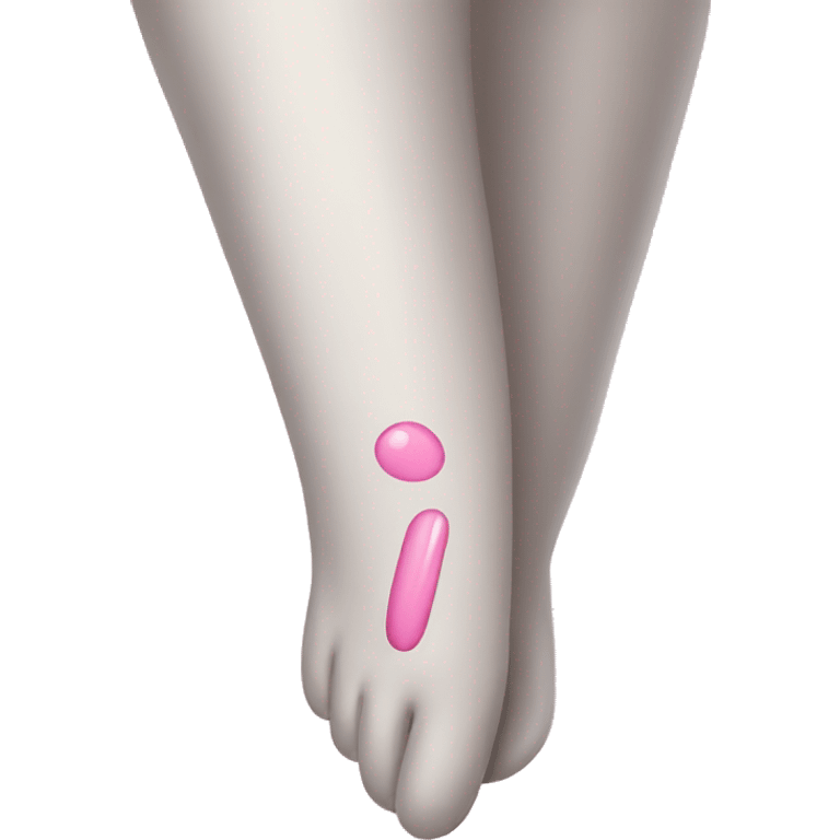 cat's leg with pink manicure  emoji