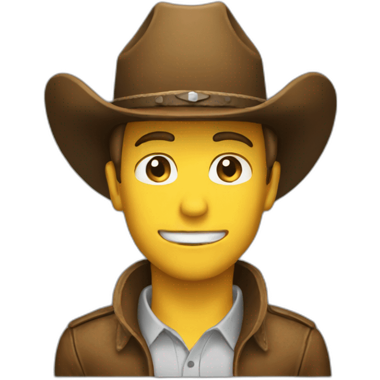 an empty cowboy hat doing a salute emoji