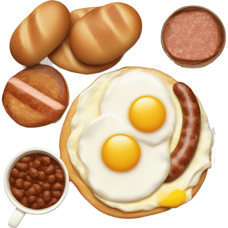 american breakfast with sausage and eggs emoji