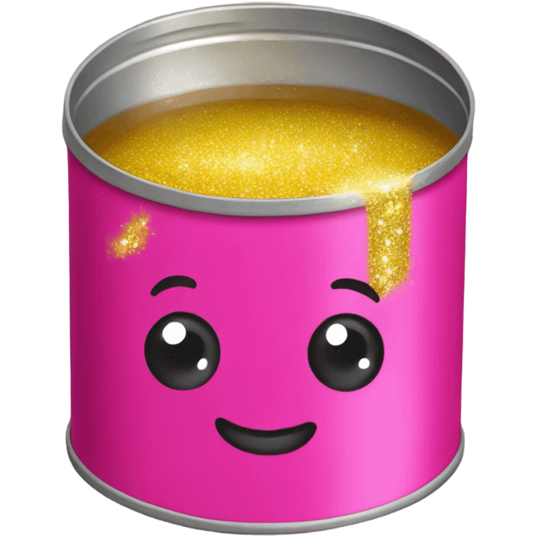 Hot Pink soup can with glitter  emoji