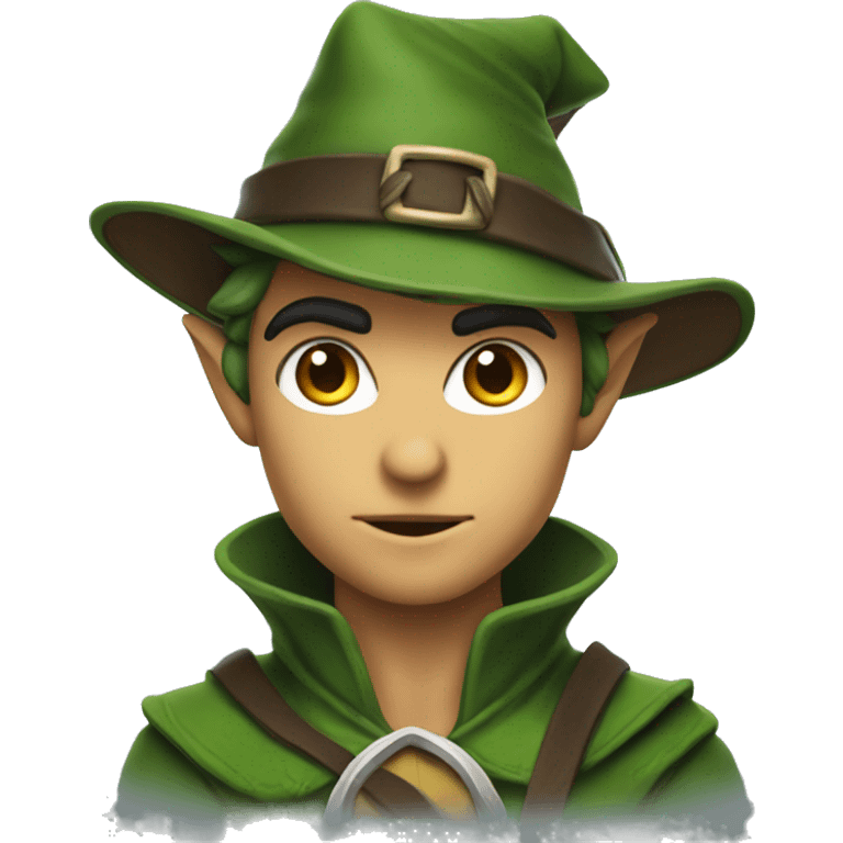 Fierce elf ranger wearing fedora  emoji