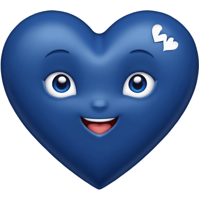 Dark Blue heart with the words Hi Cutie! in the middle  emoji