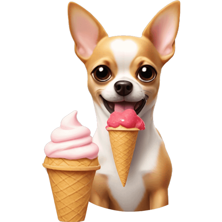 Chihuahua eating ice cream  emoji