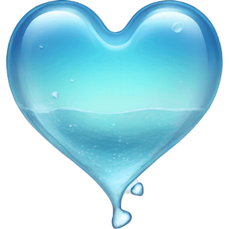 Glass heart with water inside emoji