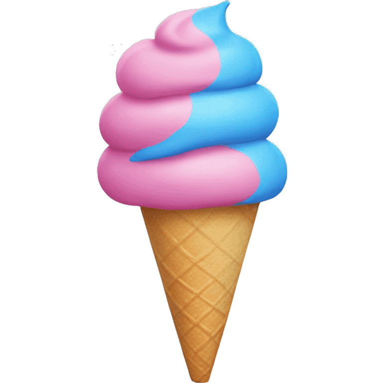 Pink I cream with a blue cone emoji