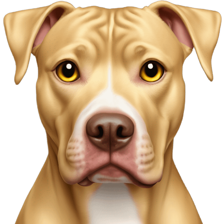 Gold pit bull mix with hazel golden eyes  emoji