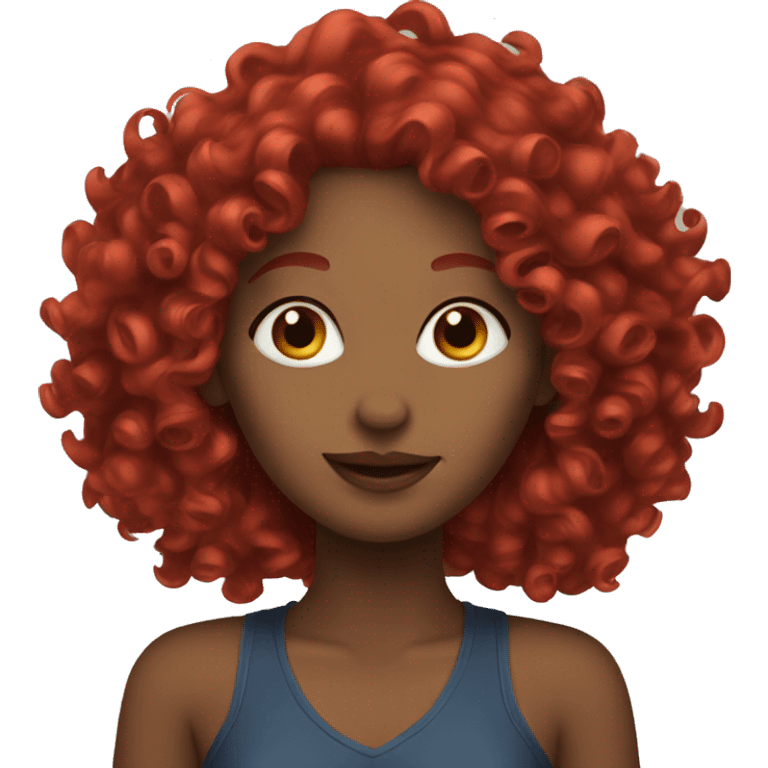 Woman red curls emoji