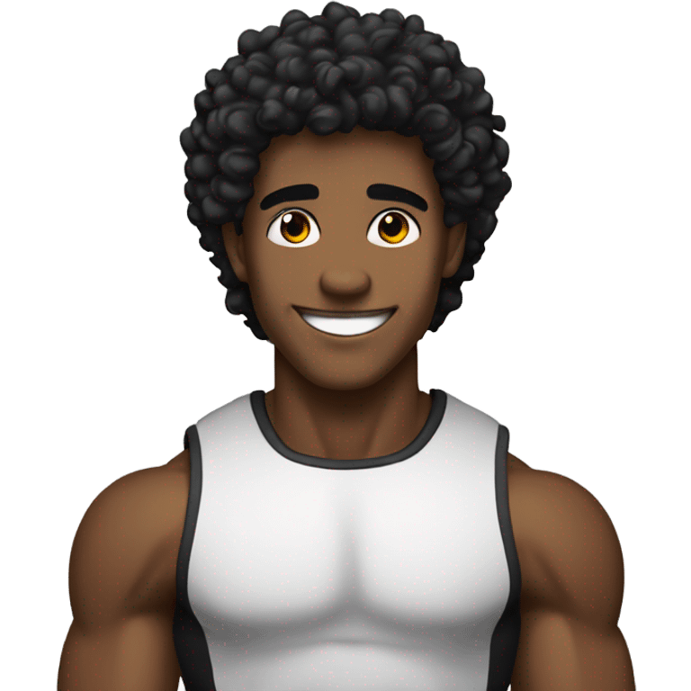 Hot lean black man gorgeous muscular with black hair a little curly with a precious smile  emoji