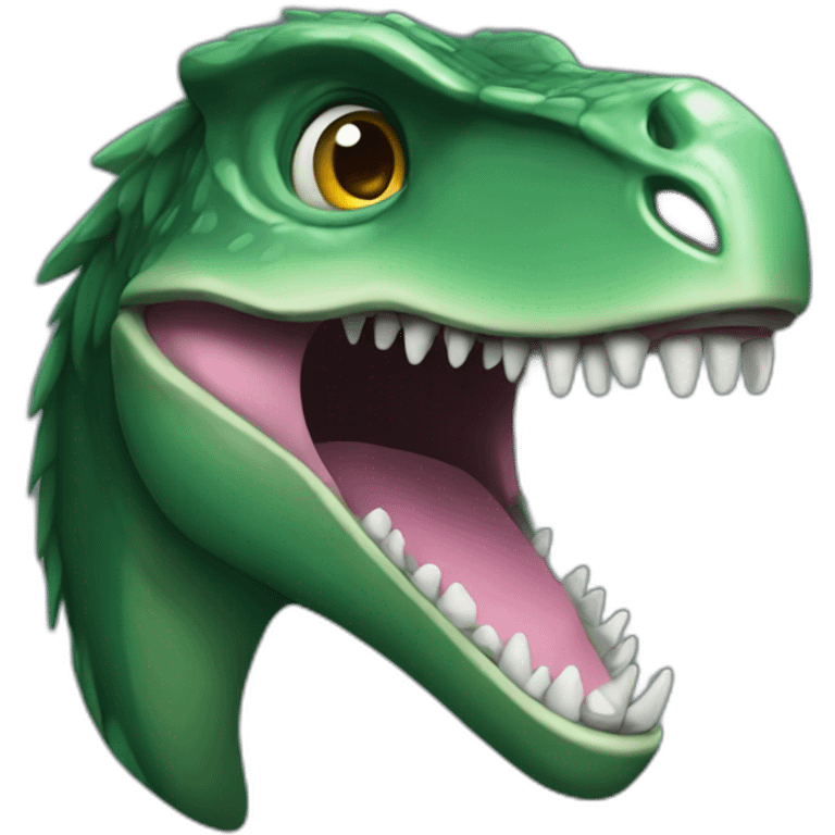 dark green happy raptor head emoji