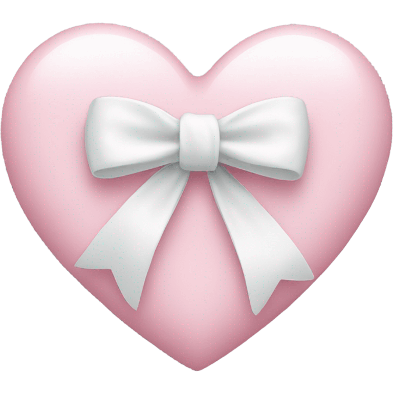 Pastel pink heart with white bow emoji