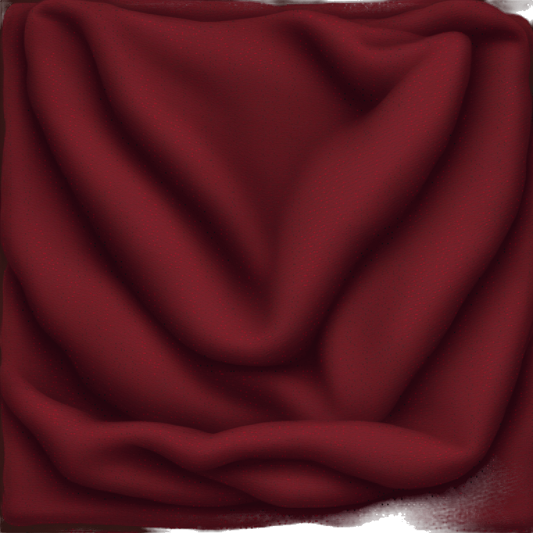 Realistic burgundy blanket neatly folded emoji