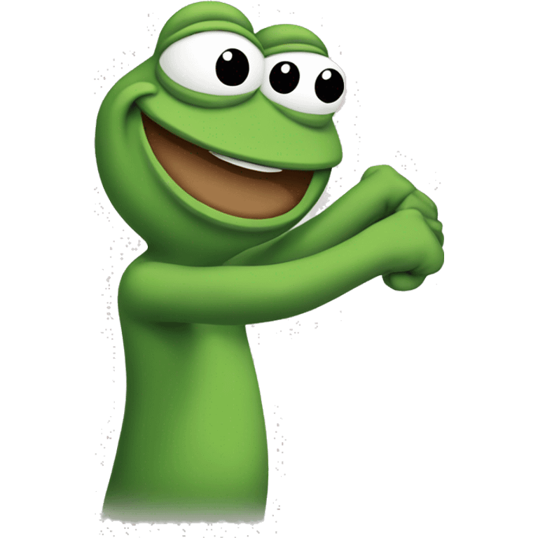 pepe the frog holding his hand out for a handshake emoji