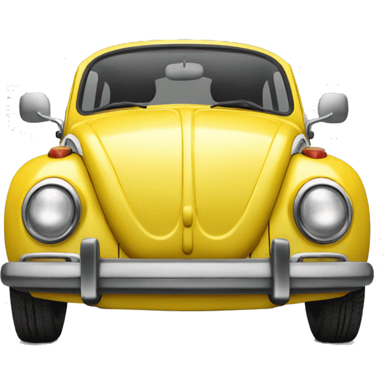 Yellow VW beetle from the front  emoji