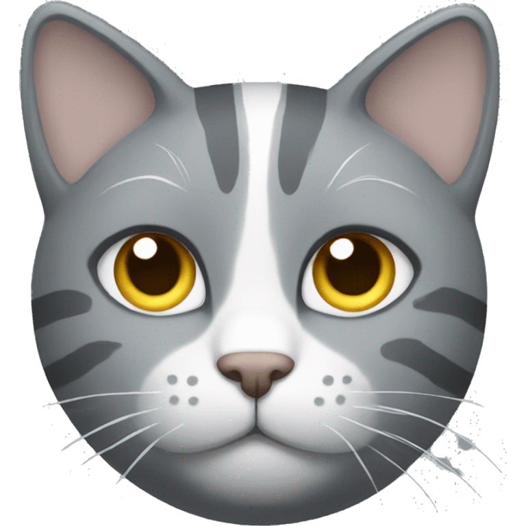 Grey cat with white stripes  emoji