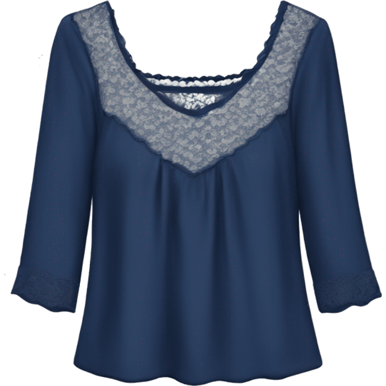  Navy blue top with lace emoji