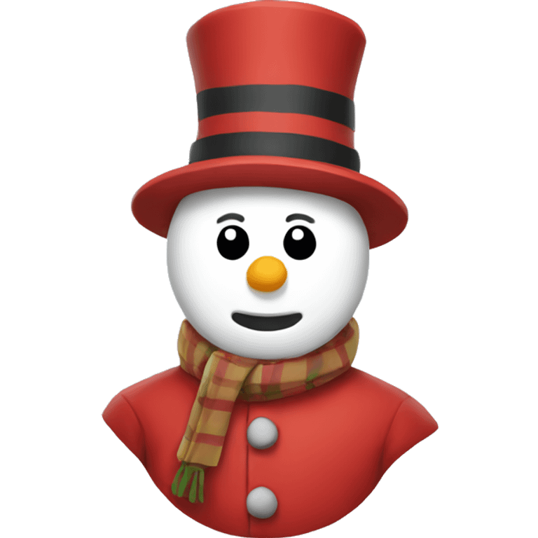 Snowman red coat  emoji