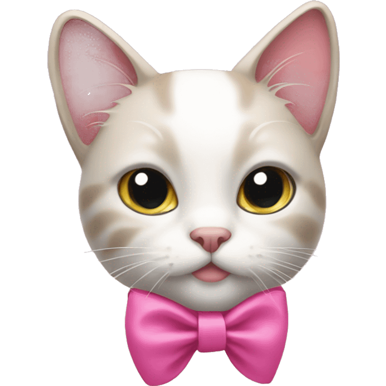 cat with a pink bow emoji