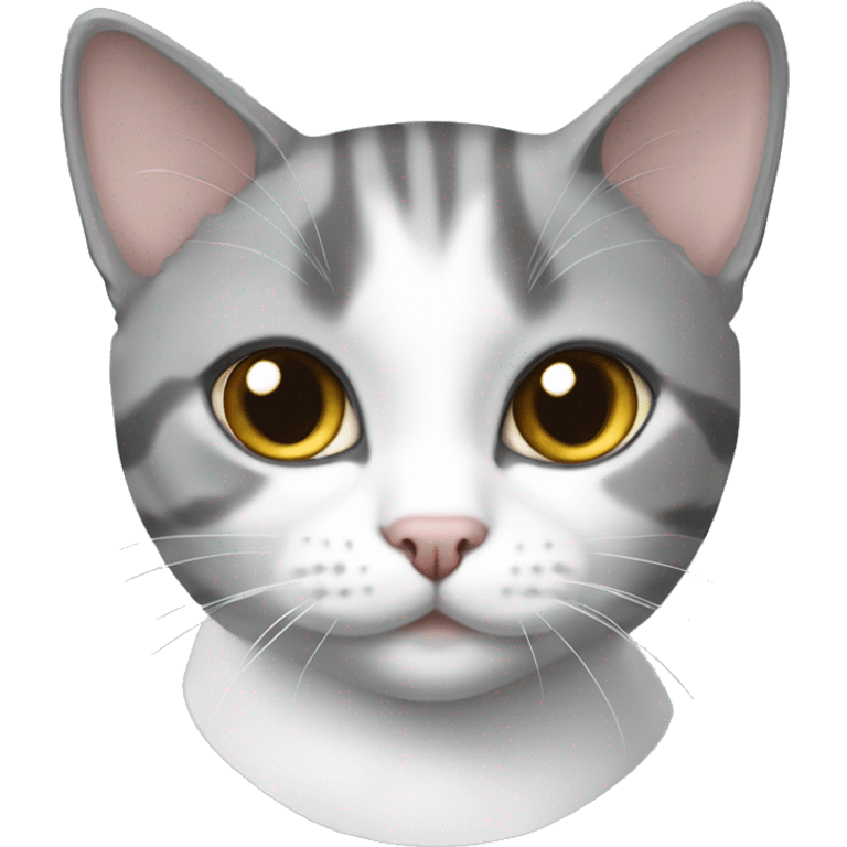 British short hair grey and White cat emoji