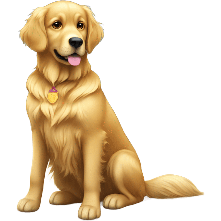 golden retriever at school emoji