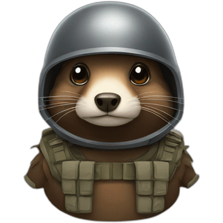 Mole with a combat helmet emoji