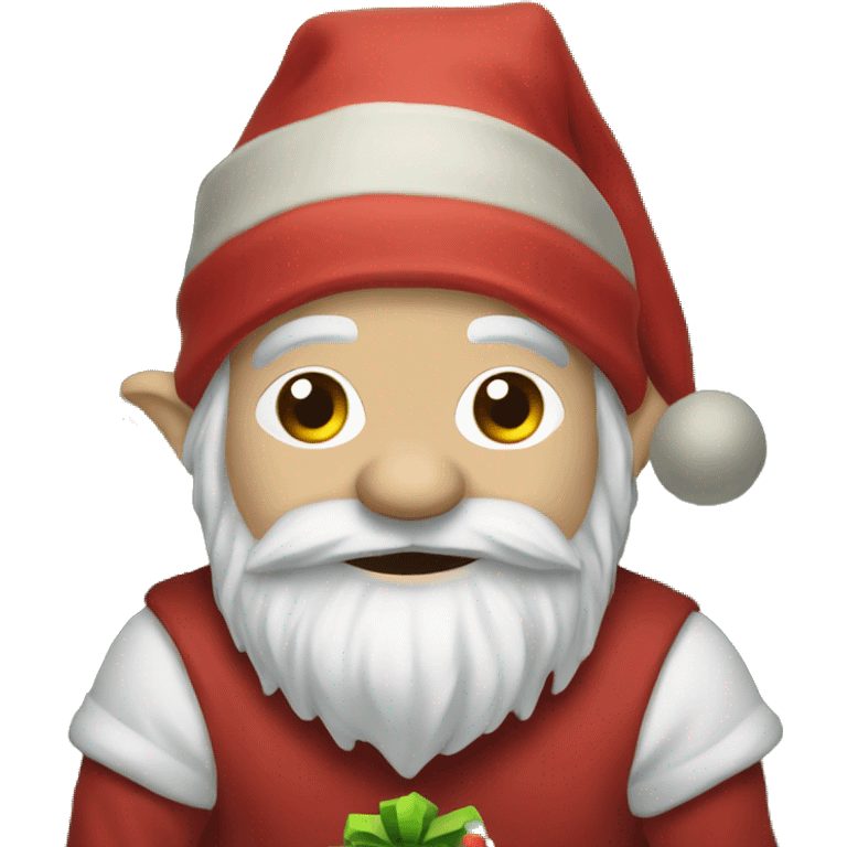 Gnome under the Christmas tree emoji