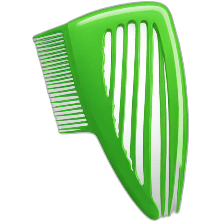 hair comb green emoji