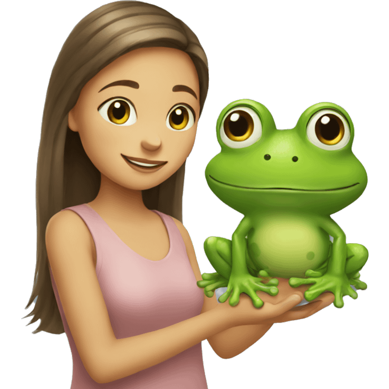 girl with frog emoji