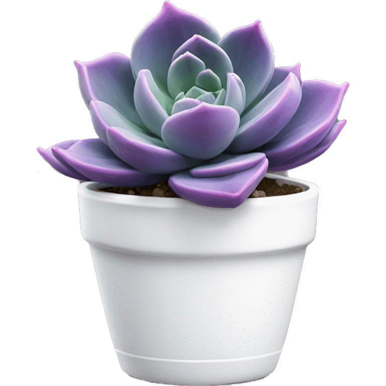 Purple echeveria succulent in white pot emoji