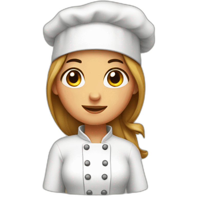 Girl baker who hides her breasts with her hands emoji