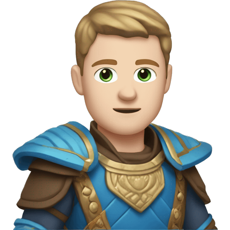 British white male with skin fade brown hair and blue eyes wearing a Mongolian warrior outfit emoji