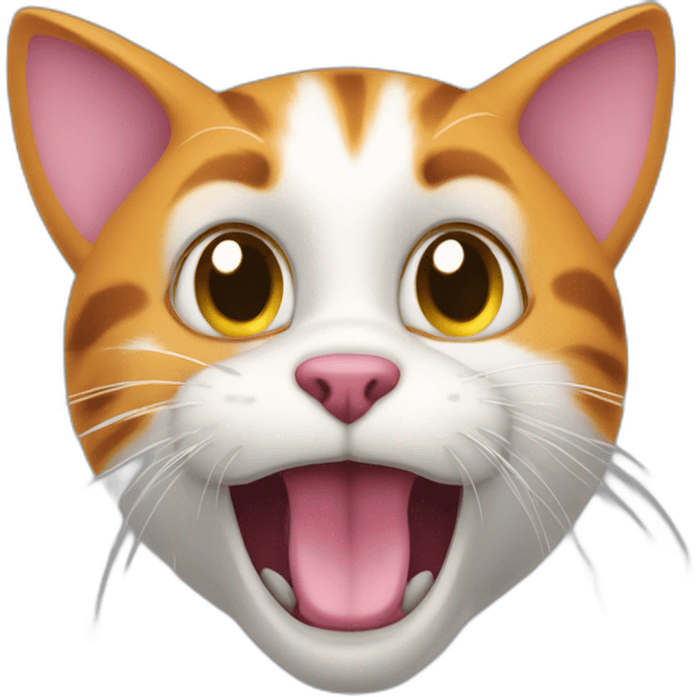 Goofy ahh kitty with silly tangue emoji