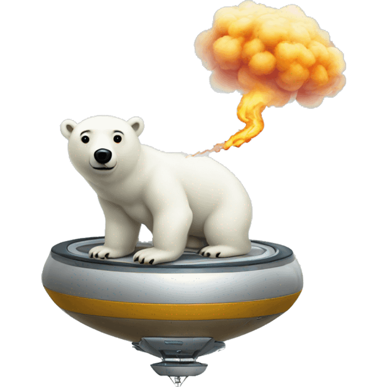 Polar bear smoking on top of ufo emoji