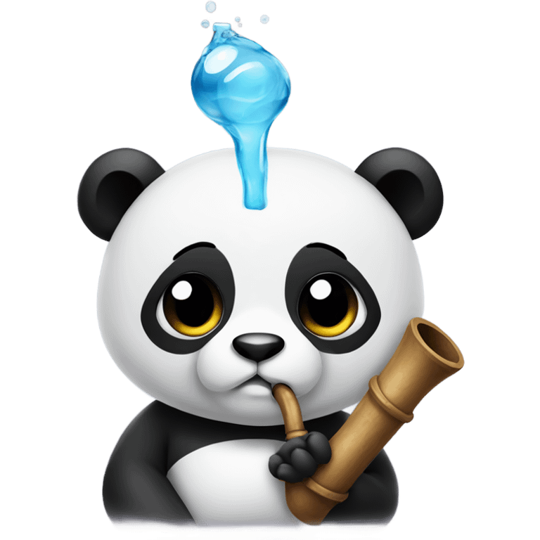 An panda with water pipe emoji