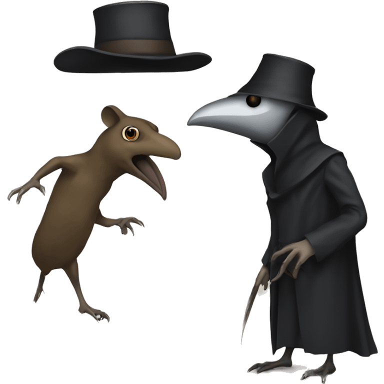 plague doctor holding a rat emoji