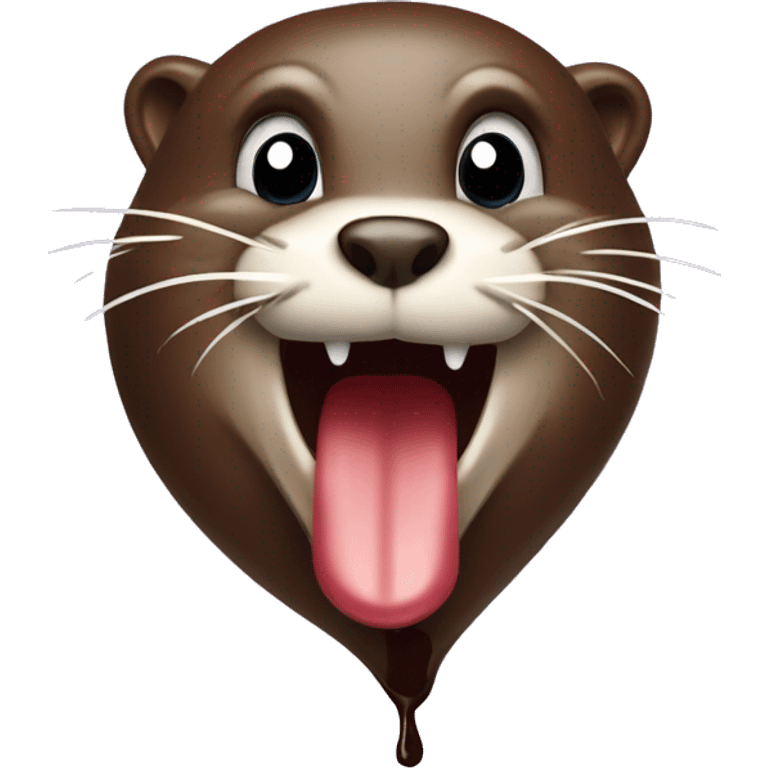 Crazy rabid otter with a chocolate malt emoji