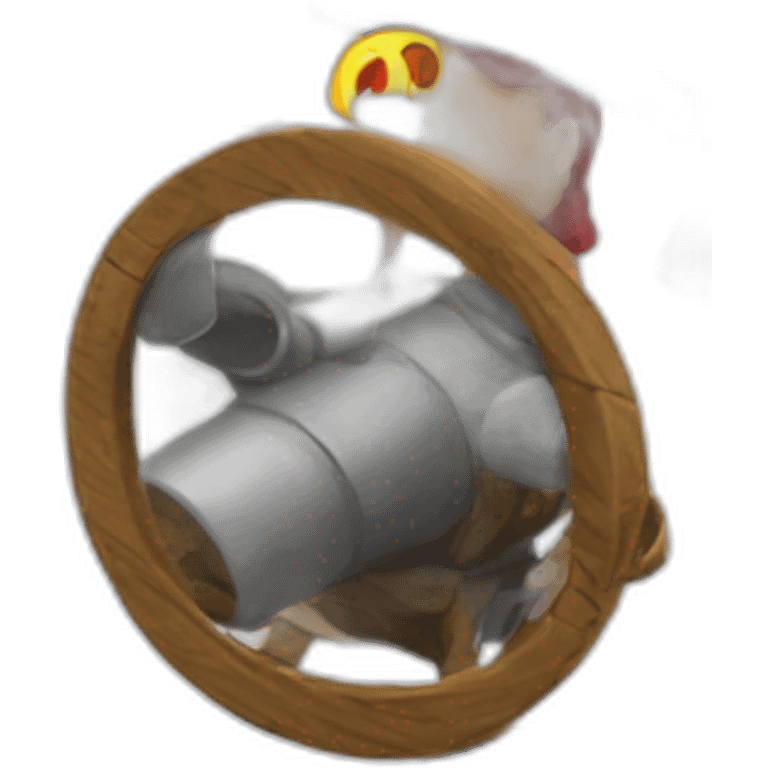 A pirate shooting canonball with a canon emoji