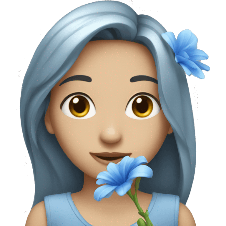 Flor azul emoji