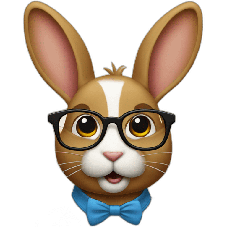 Lapin avec des lunettes qui fait ses devoirs emoji