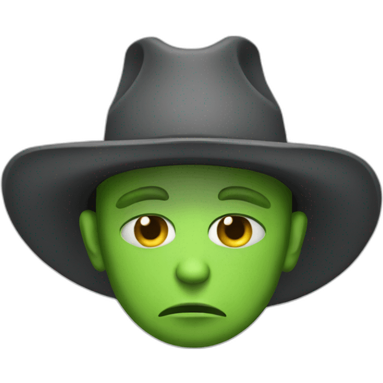 A sad alien cowboy emoji