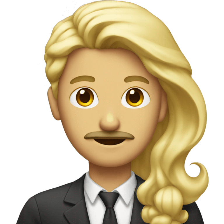 Man with mustache and woman with blonde hair emoji