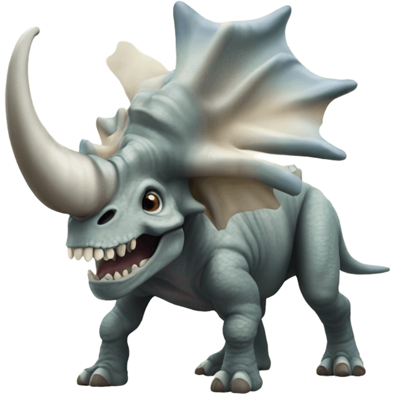 Triceratops Skelton body roaring  emoji