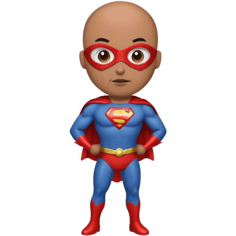 Bald brown man superhero  emoji